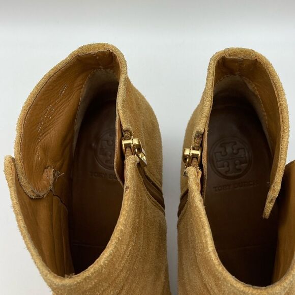 Tory Burch Sabe Caramel Suede Women’s Boots 10M - Picture 8 of 12